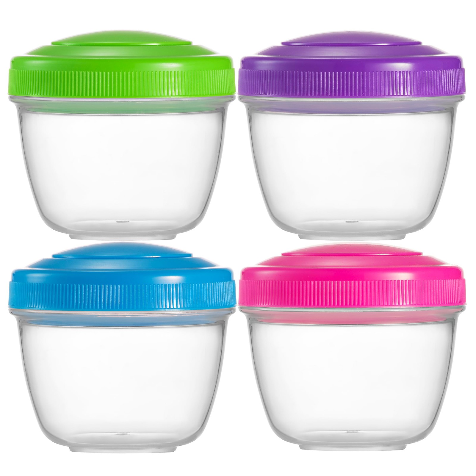 Snack Containers (4 Set) – 4.75 Oz Small Food Storage Cups with Lids – Fruit,…