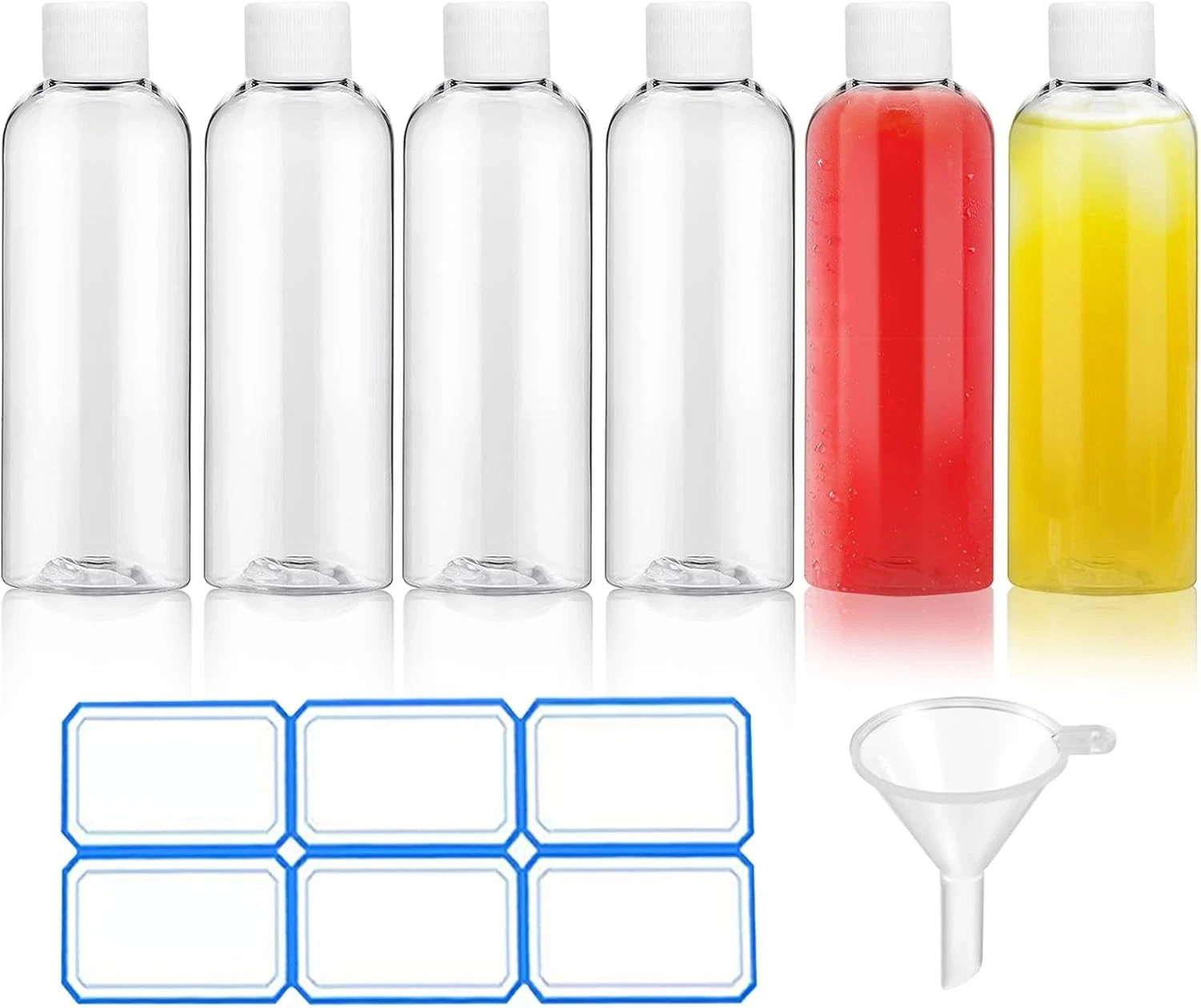 6 Pack 2 Oz (60Ml) Clear Plastic Shot Bottles with Caps – Small Bottles for Heal