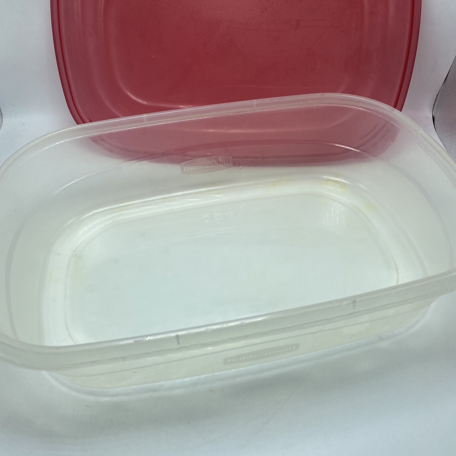 Rubbermaid Take Along Large Rectangle Storage Containers 1.1 Gallon Sheer & Red