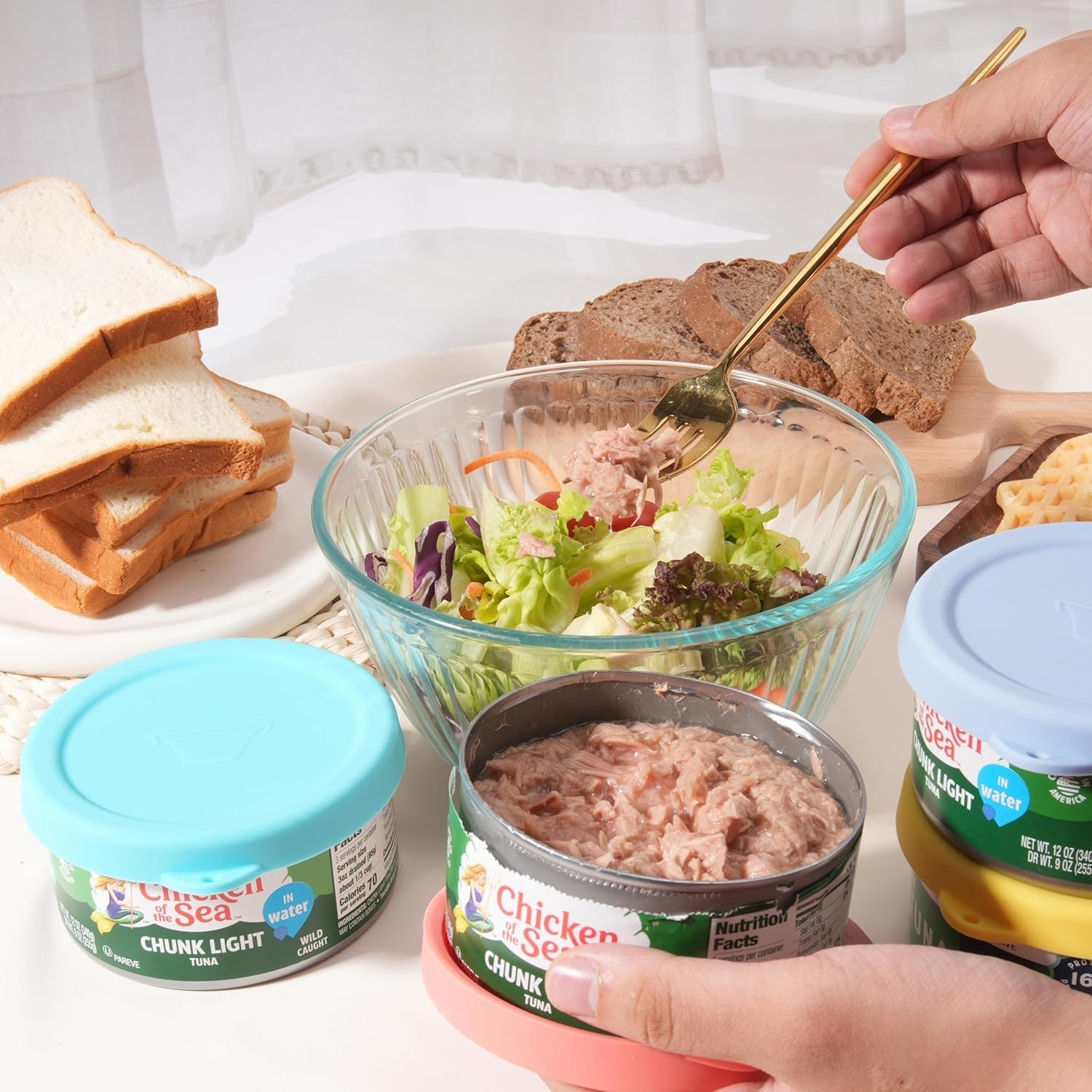 Reusable 4-Inch Silicone Lids for 12oz Tuna Cans – Dishwasher Safe Set of 4