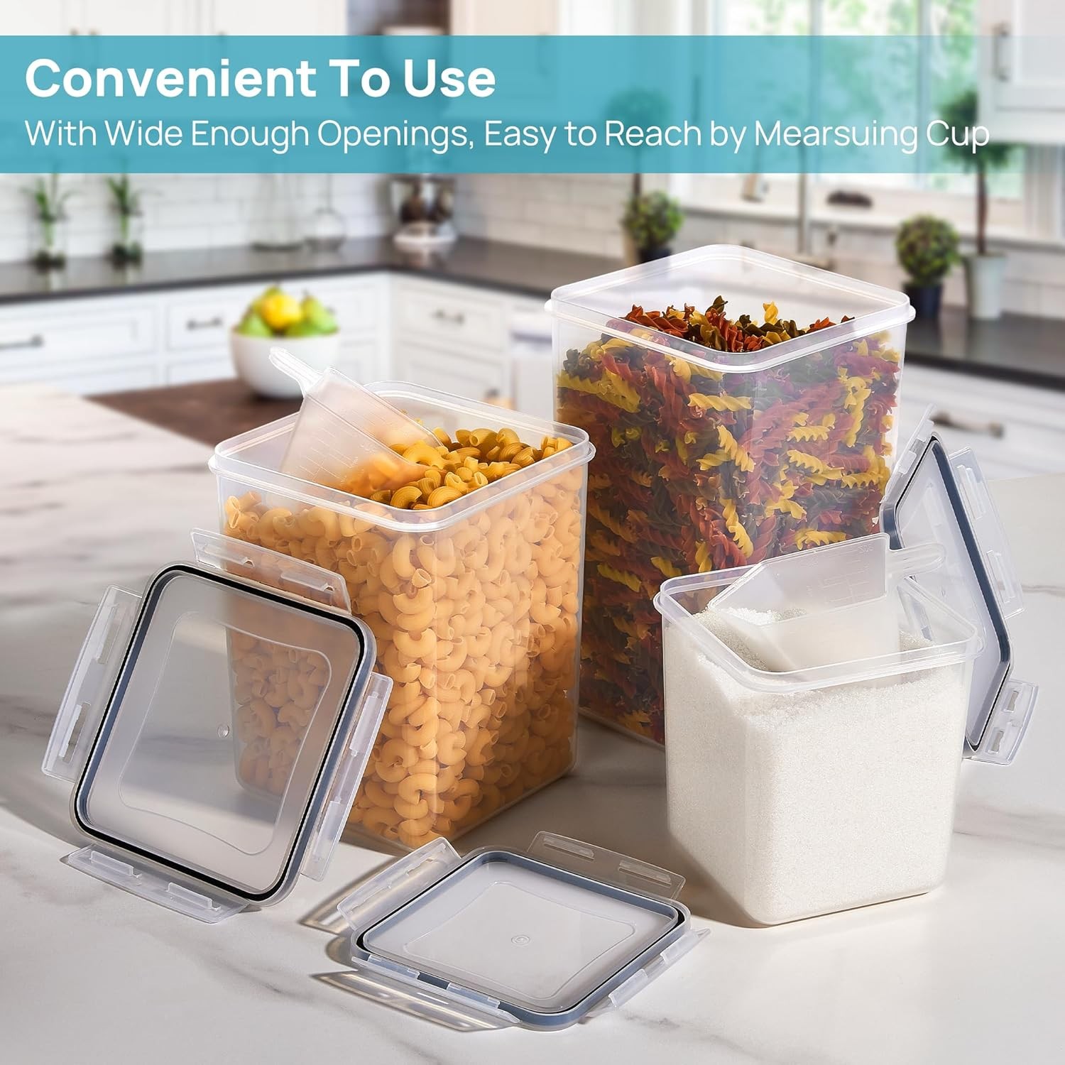 Vtopmart 10 PCS Flour and Sugar Storage Container, Large Airtight Food Canisters