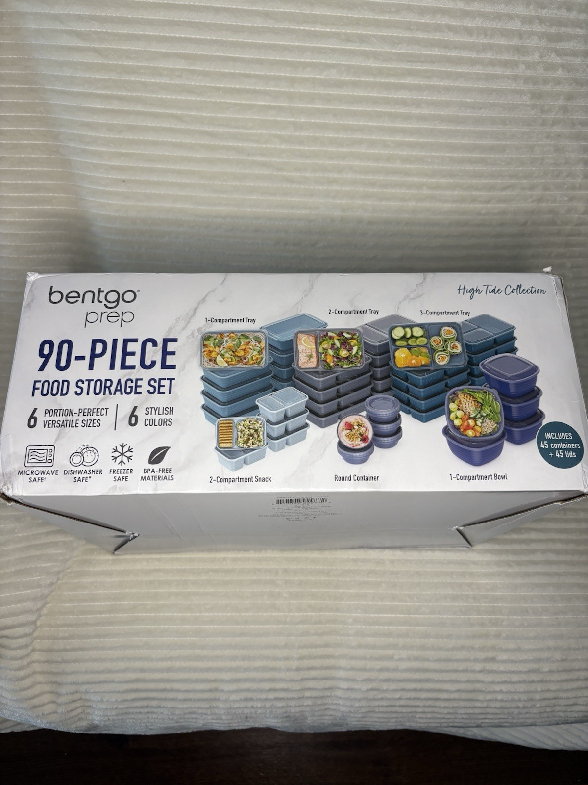 Bentgo High Tide Collection 90-Piece BPA-Free Food Storage Container Set