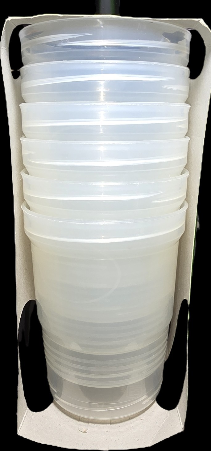 Lot Of 6 Ball Plastic Freezer Containers/Jars~2 Cup~Pint Size~16 oz NEW NO LIDS