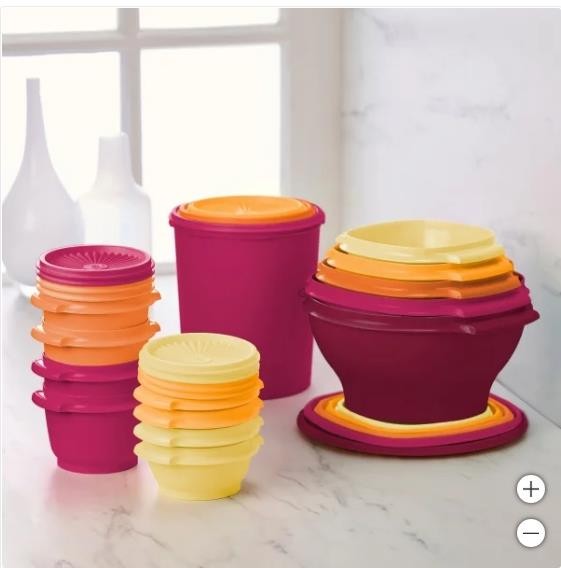 Tupperware Storage Container Set Orange Multicolor 32-Piece Heritage Collection