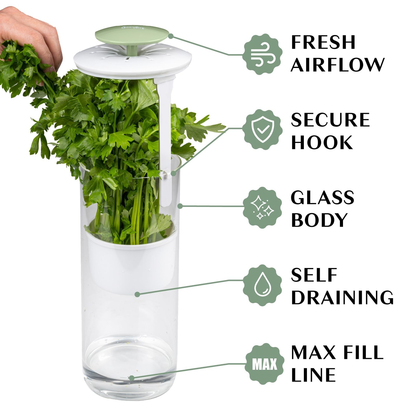 Herb Keeper Preserver, Designed for Optimum Breathable Airflow for Maximum Fr…