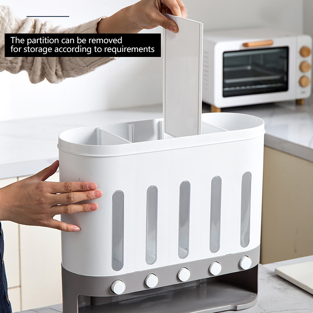 Cereal Dispenser Rice Grain Barrel Storage Container Wall Mount Case Kitchen