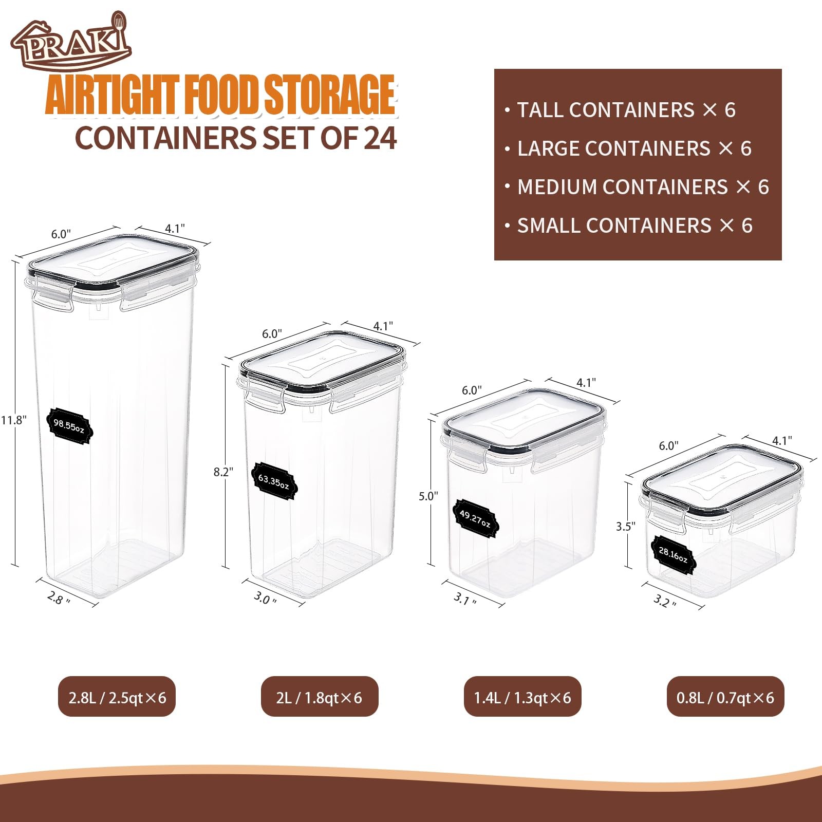 Airtight Food Storage Containers Set with Lids – 24 PCS, BPA Kitchen and Pant…