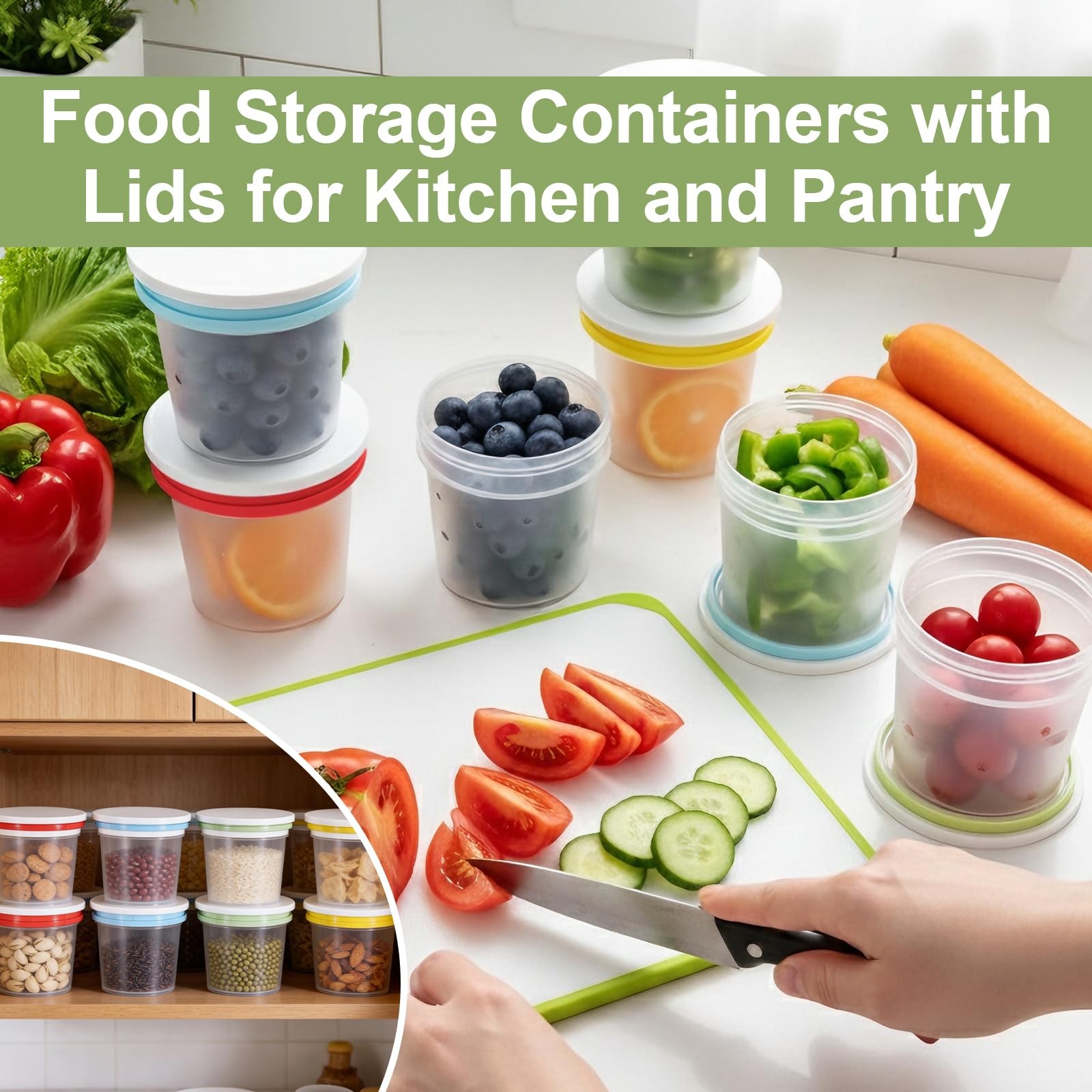 7 oz Plastic Food Containers with Screw Top Lids, Small Food Freezer Storage …
