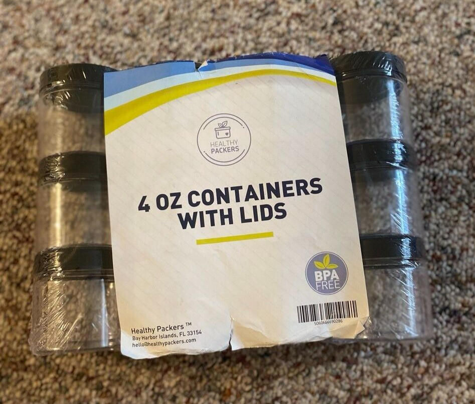 4oz Plastic Jars with Lids – 12 Pack Transparent Storage Containers
