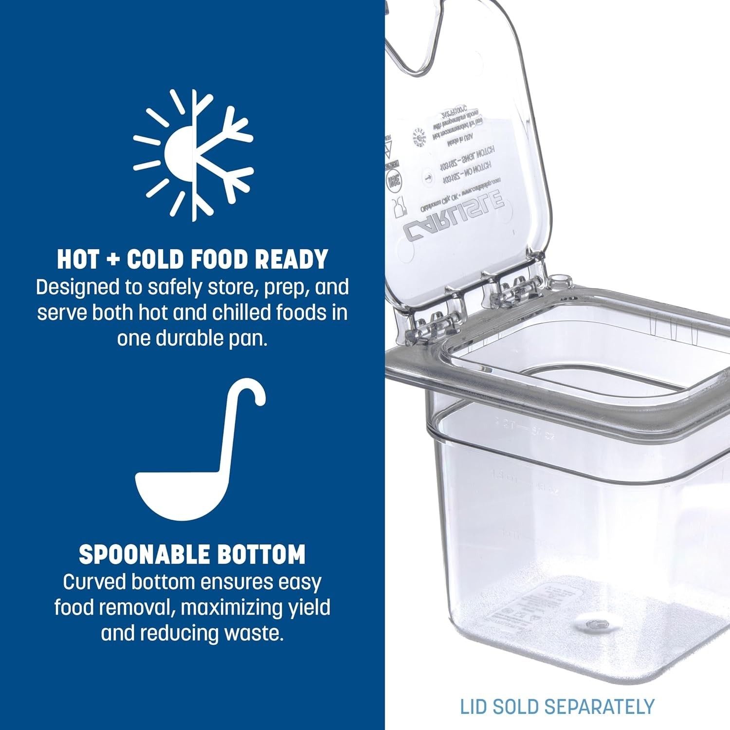 Storplus Food Pan, Food Storage Container with Spoonable Corners for Catering…