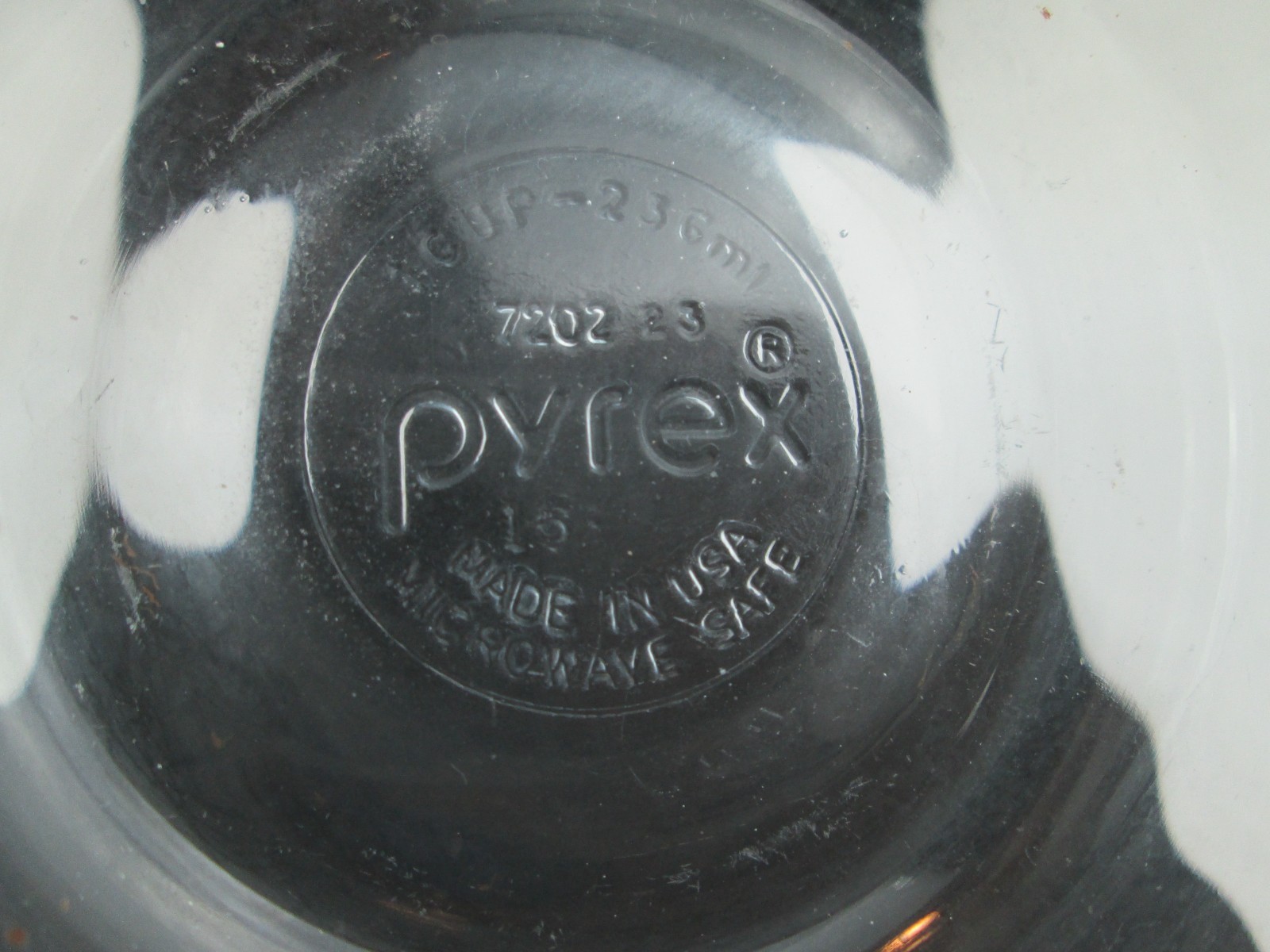 Pyrex 7202 1 Cup 236 mL Clear Round Glass Food Storage Bowl No Lid Made in USA
