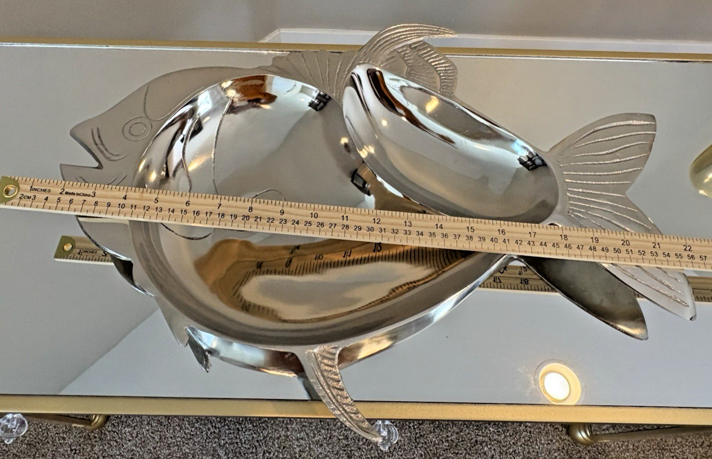 Beautiful XL Divided Fish Serving Tray Perfect for cold seafood or any food