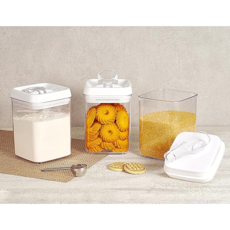 Pantry Storage Containers Set W/ Scoops Airtight Stackable Organization New