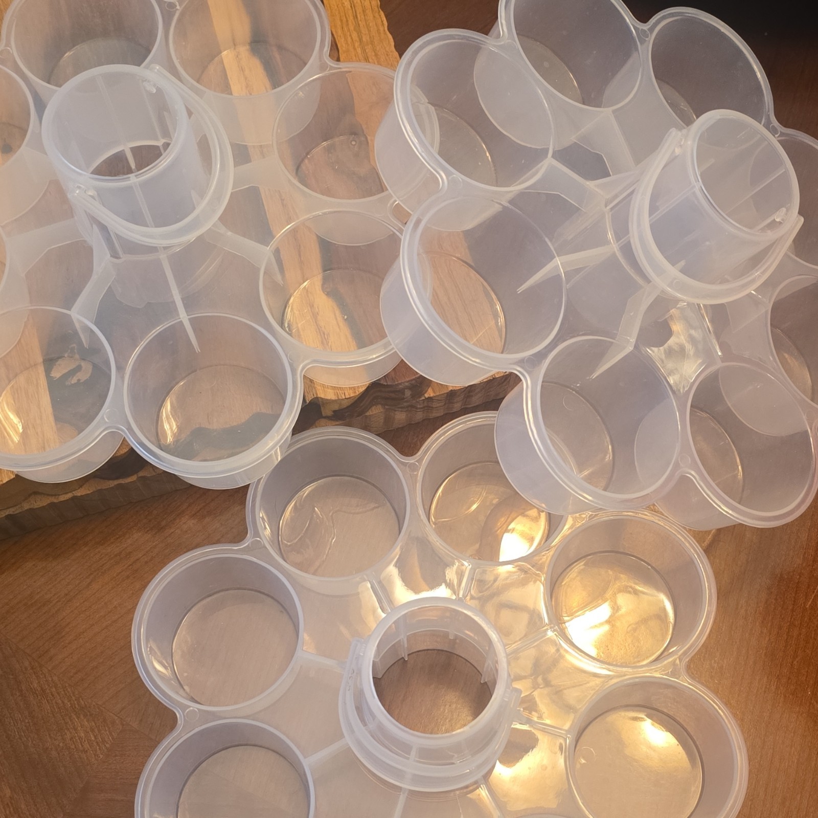 Fox Run Plastic Cupcake Carrier Red/Clear With Inserts Handle Set of 3