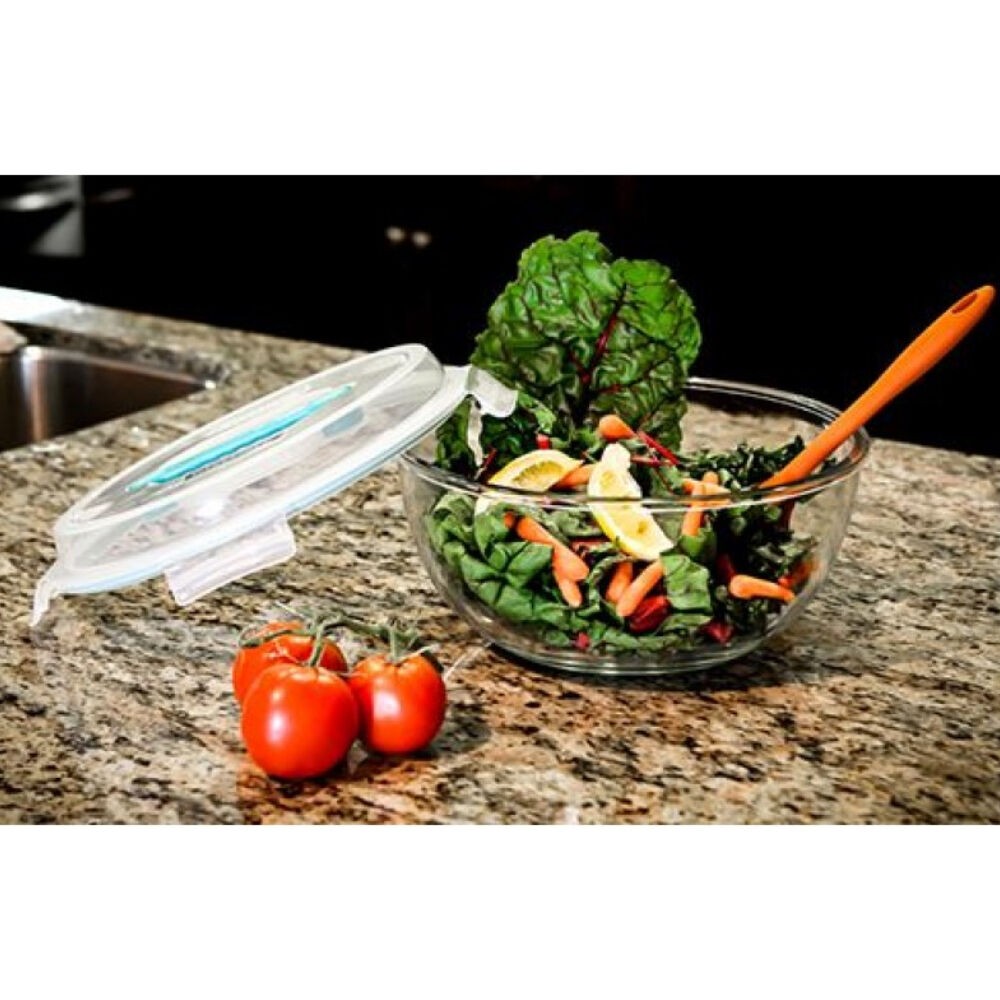 Glasslock Handy Tempered Glass Mixing Bowl with Lid – 4000ml