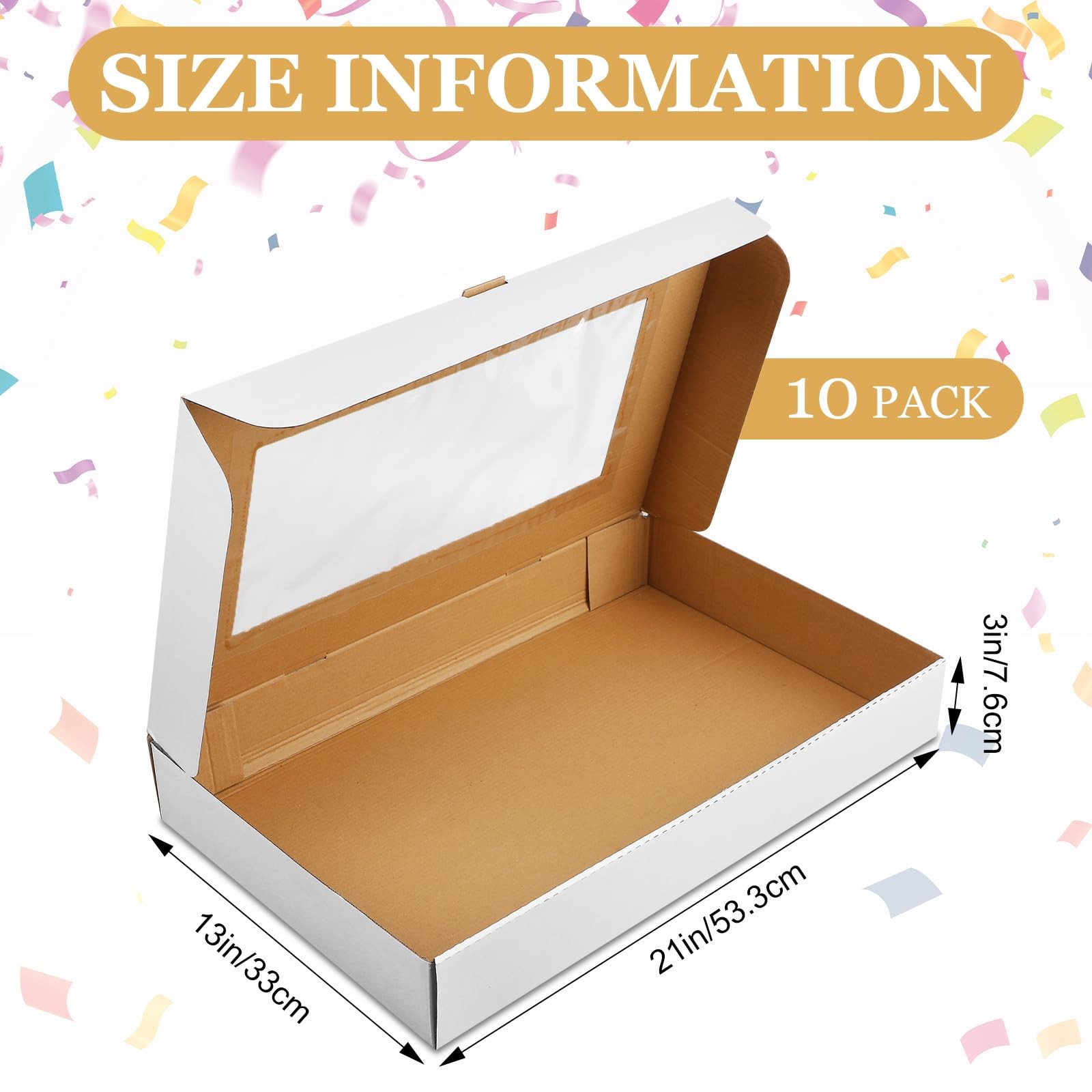 10 Pack Catering Corrugated Box 21 x 13 x 3 Inch Food Delivery Container Full…