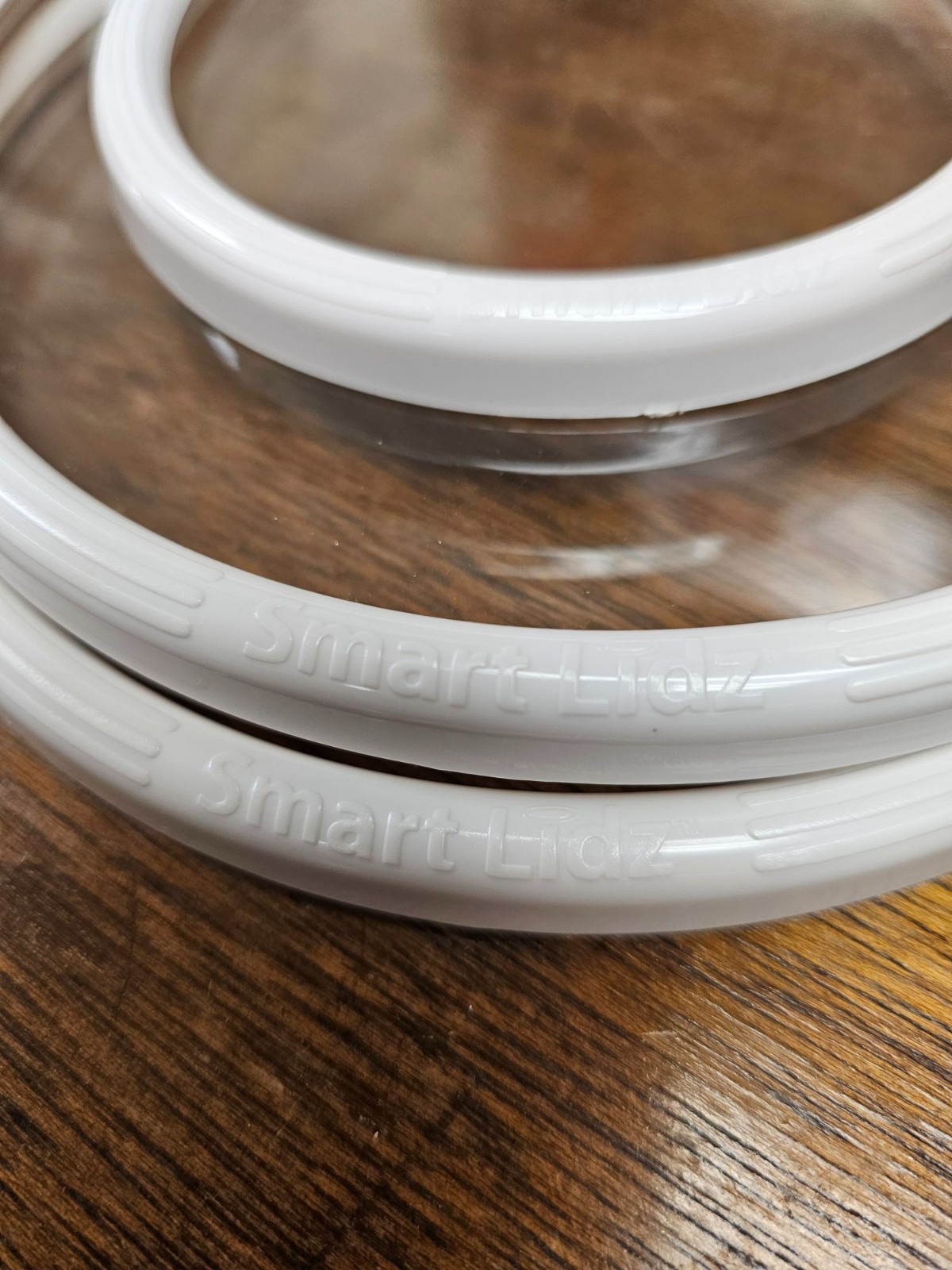 Chef Tonys Smart Lidz Clear & White 3-Piece Set Silicone Seal Lids Bowl Covers