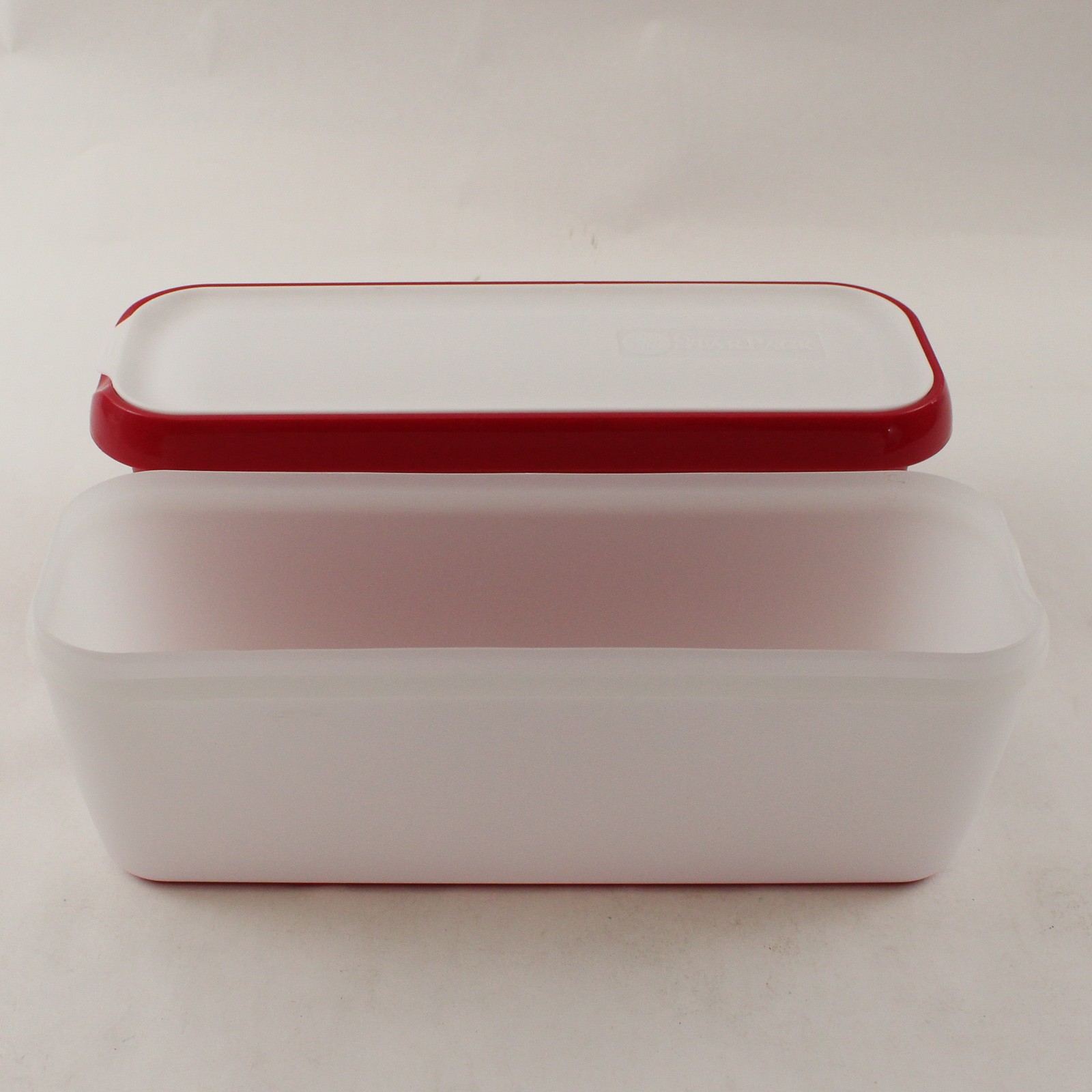 StarPack White and Red Rectangular Food Storage Container 11″ x 3.5″ x 4″