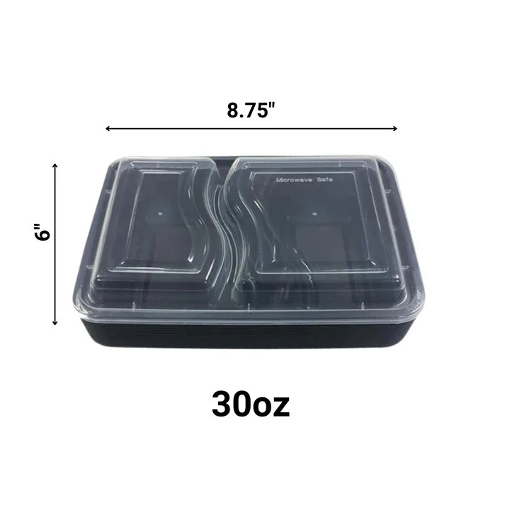 150 Set Meal Prep 30 oz Microwaveable Food Containers With Lid Two Compartment