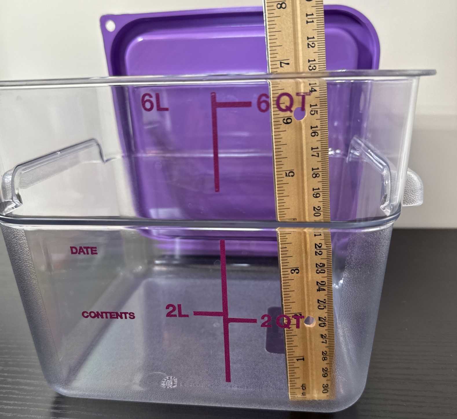 VIGOR USA 6Qt Clear Square Polycarbonate Food Storage Container Lot Of 5 W/Lids