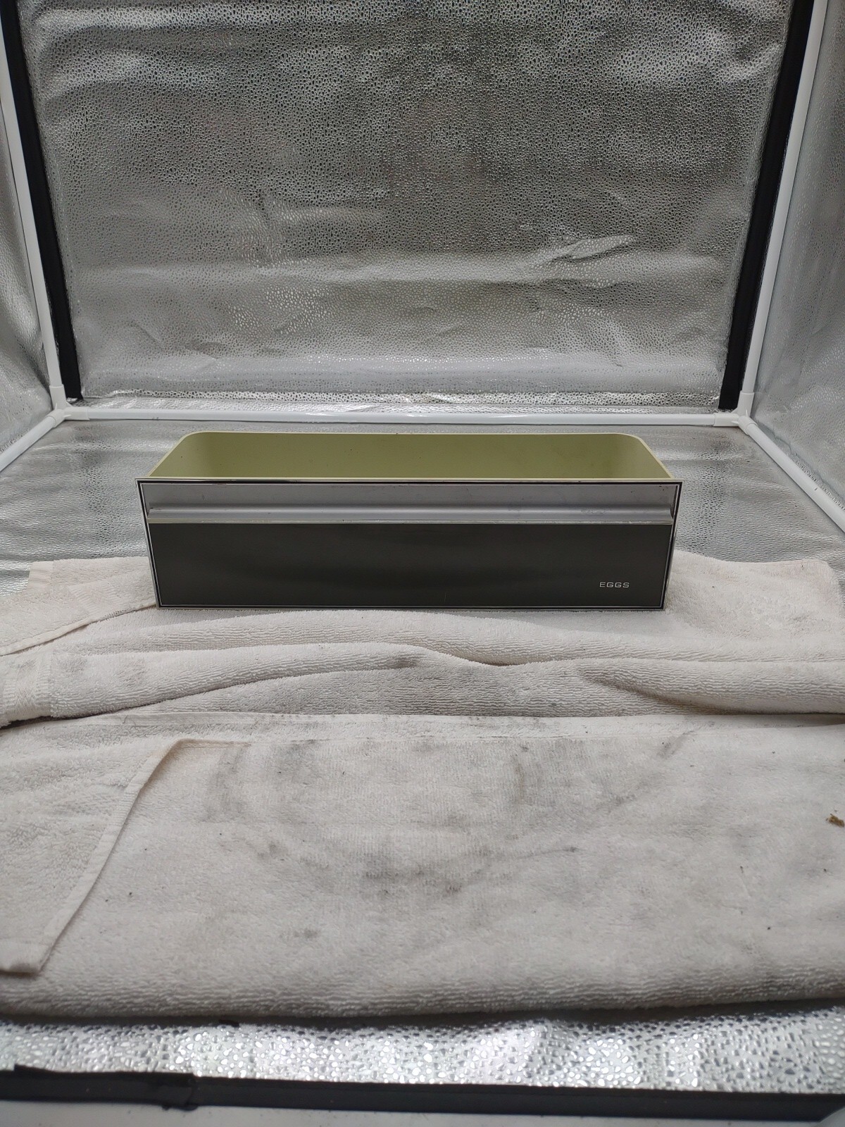 Vintage Refrigerator Egg Holder Container Tray Green Avacado Retro