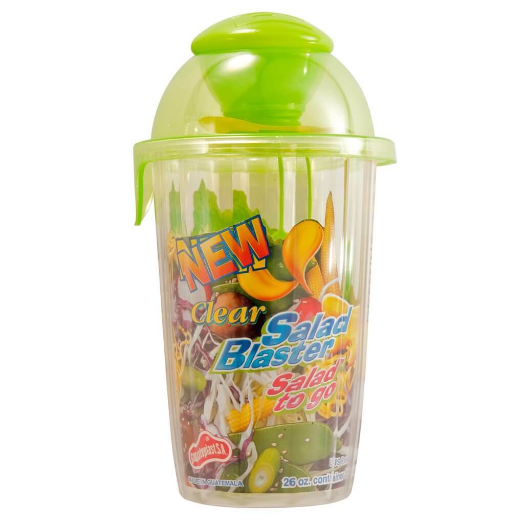 Clear Salad Blaster 26oz Cup Salad to Go Stores 2oz of Dressing Portion Control
