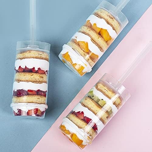 Clear Push-Up Cake Pop Shooter (Push Pops) Plastic Containers with Lids, Base &