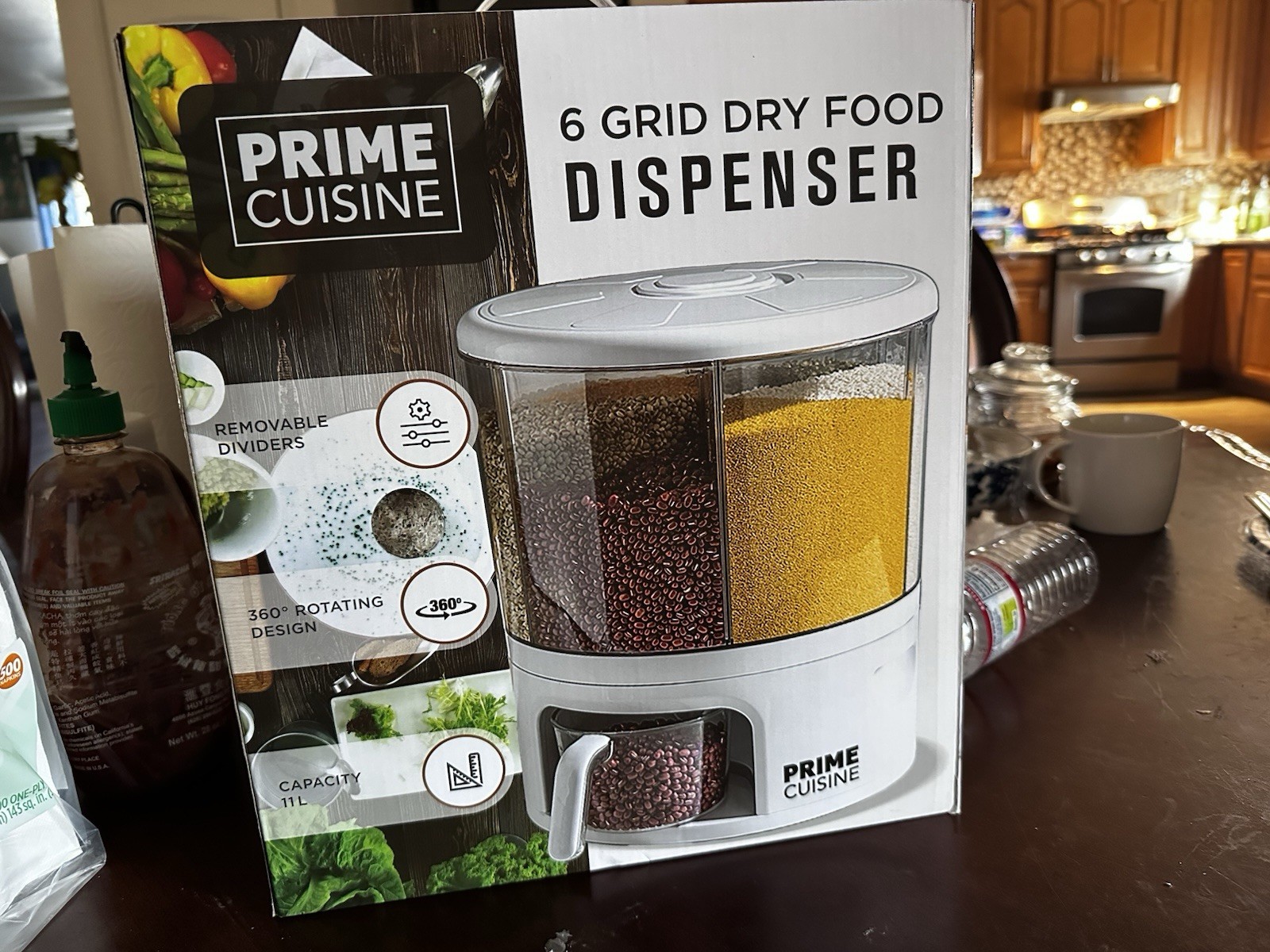 Prime Cuisine 6 Grid Dry Food Dispenser 11L Capacity