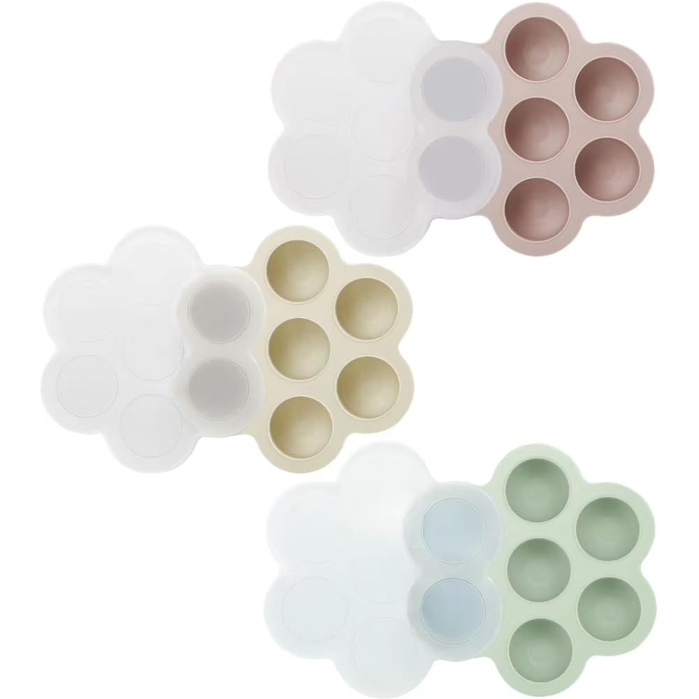 PandaEar 3 Pack Baby Food Freezer Tray with Lids, Silicone Baby Food Storage …