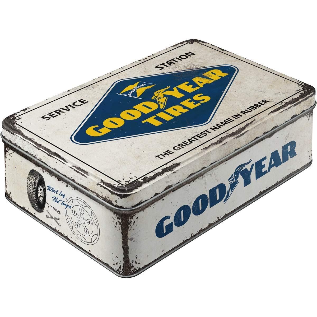 Nostalgic-Art – Flat Tin Box Metal Storage Container Cookie Jar – Goodyear