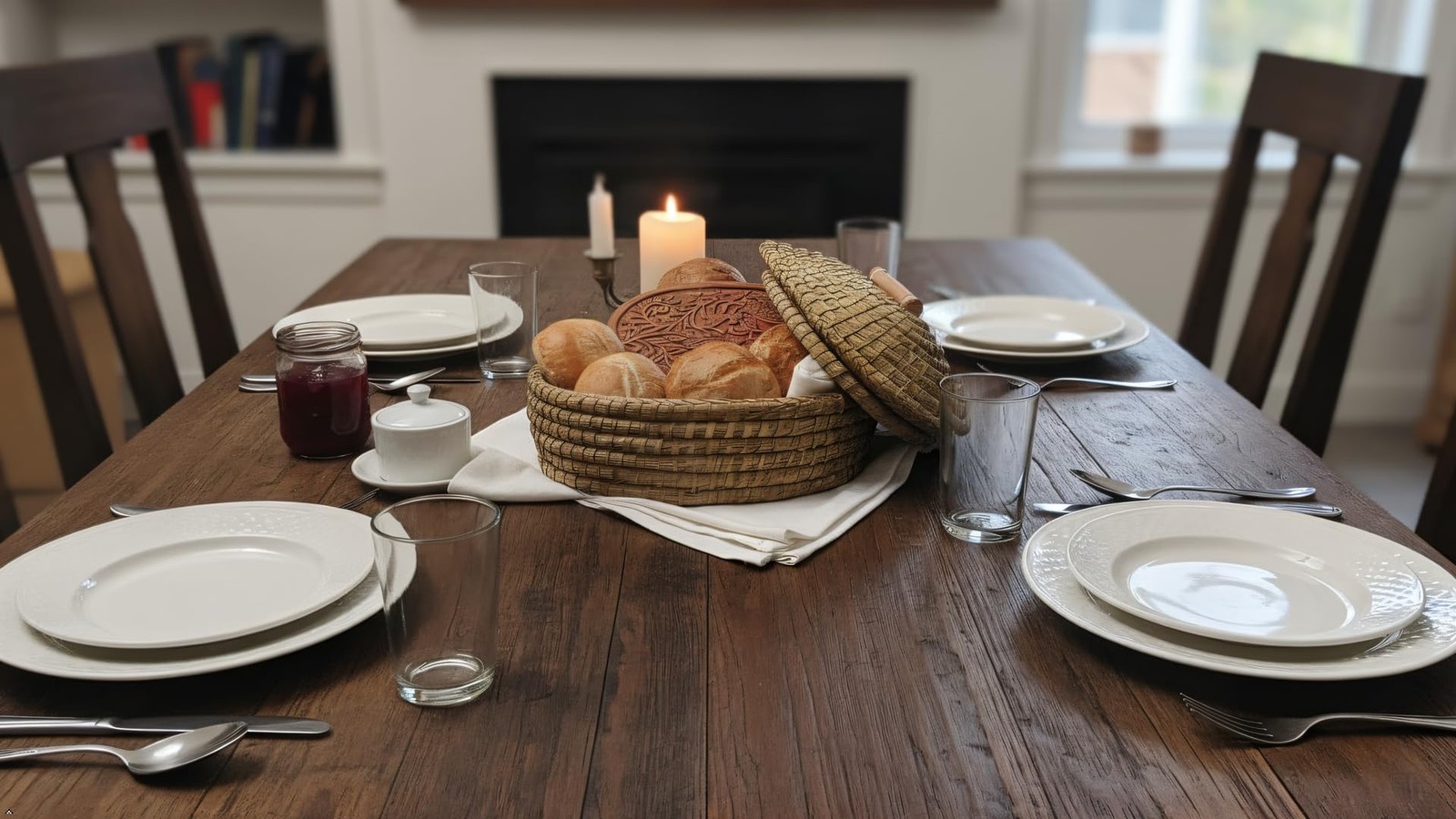 Handwoven Oval Bread Warmer Basket with Lid & Terracotta Warming Stone for So…
