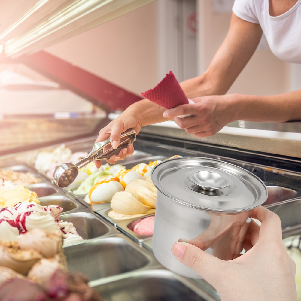 Food Storage Ice Cream Holder Stainless Freezer Container Containers