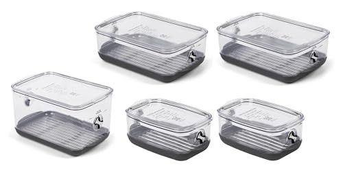Stackable Produce Storage Container Set with Stay-Fresh Vent System – 5PC