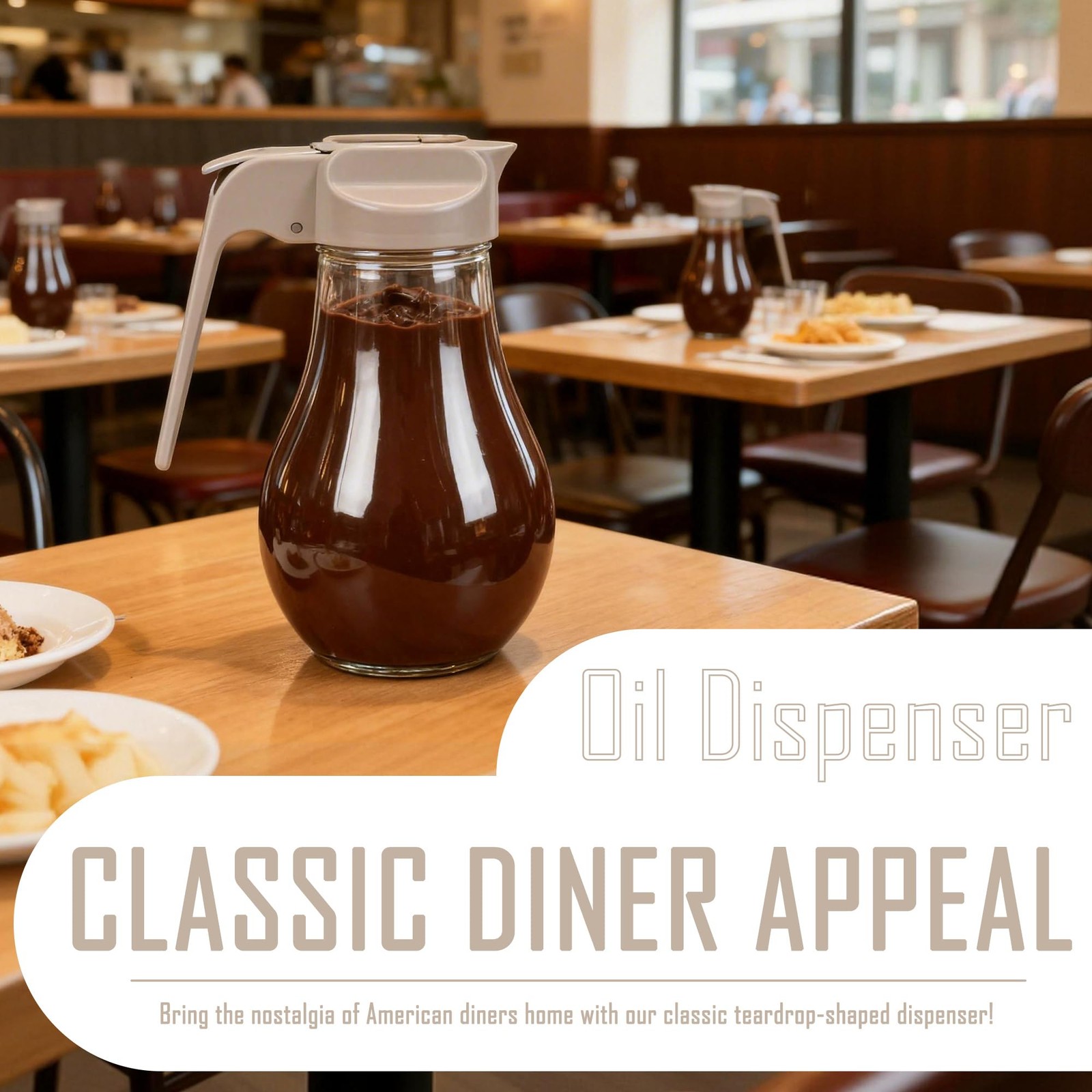 13 oz Glass Syrup Dispenser with Retracting Spout, Easy Pour Maple Syrup Bott…