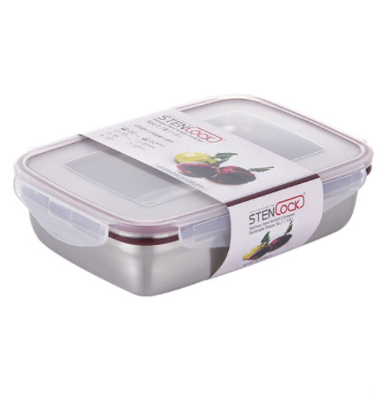 STENLOCK Classic Stainless Steel Side lunch Box 1800ml Rectangle NO 7