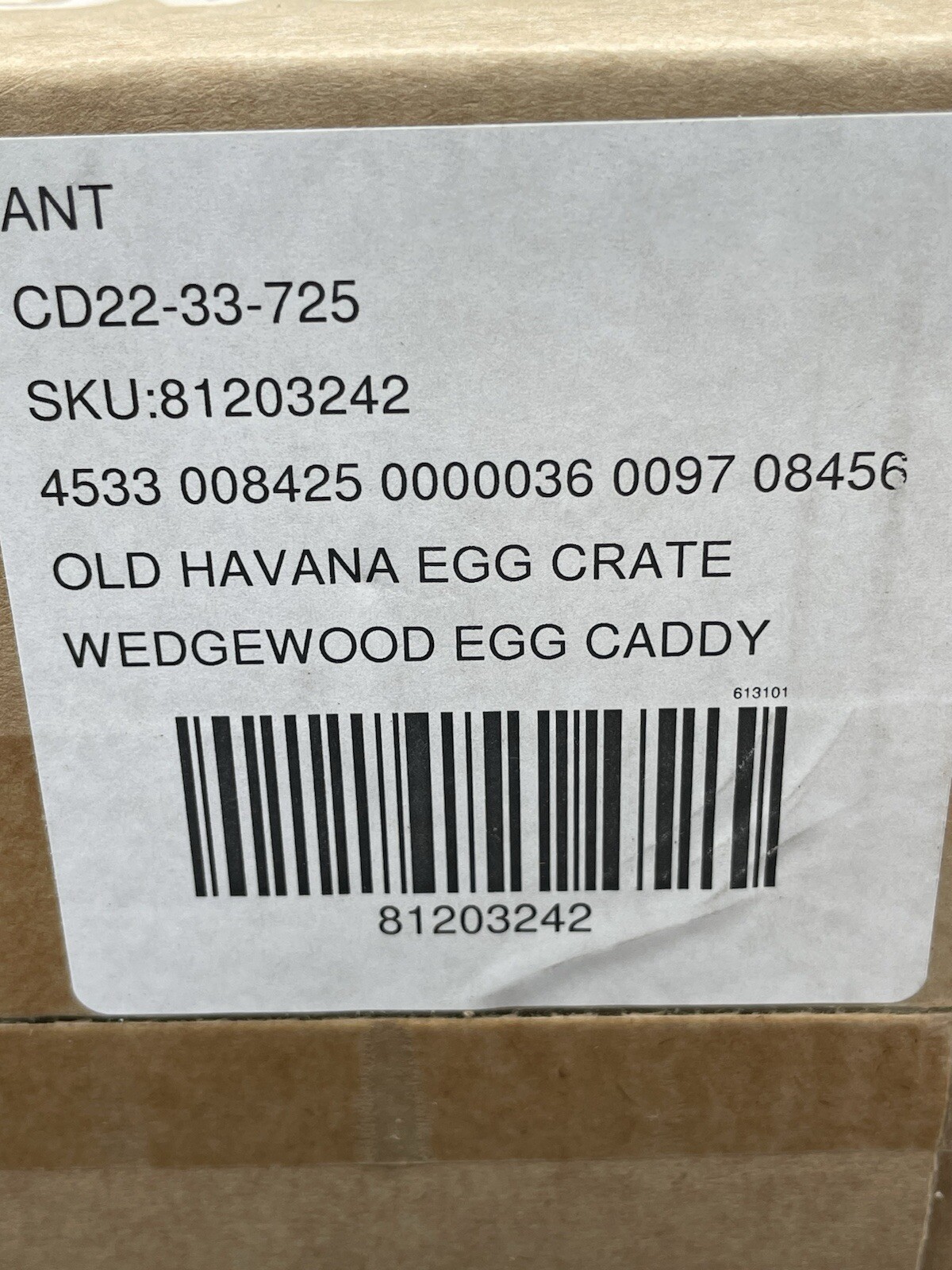 Anthropologie Old Havana Egg Crate Crackle Glazed Stoneware 1/2 Dozen Blue New