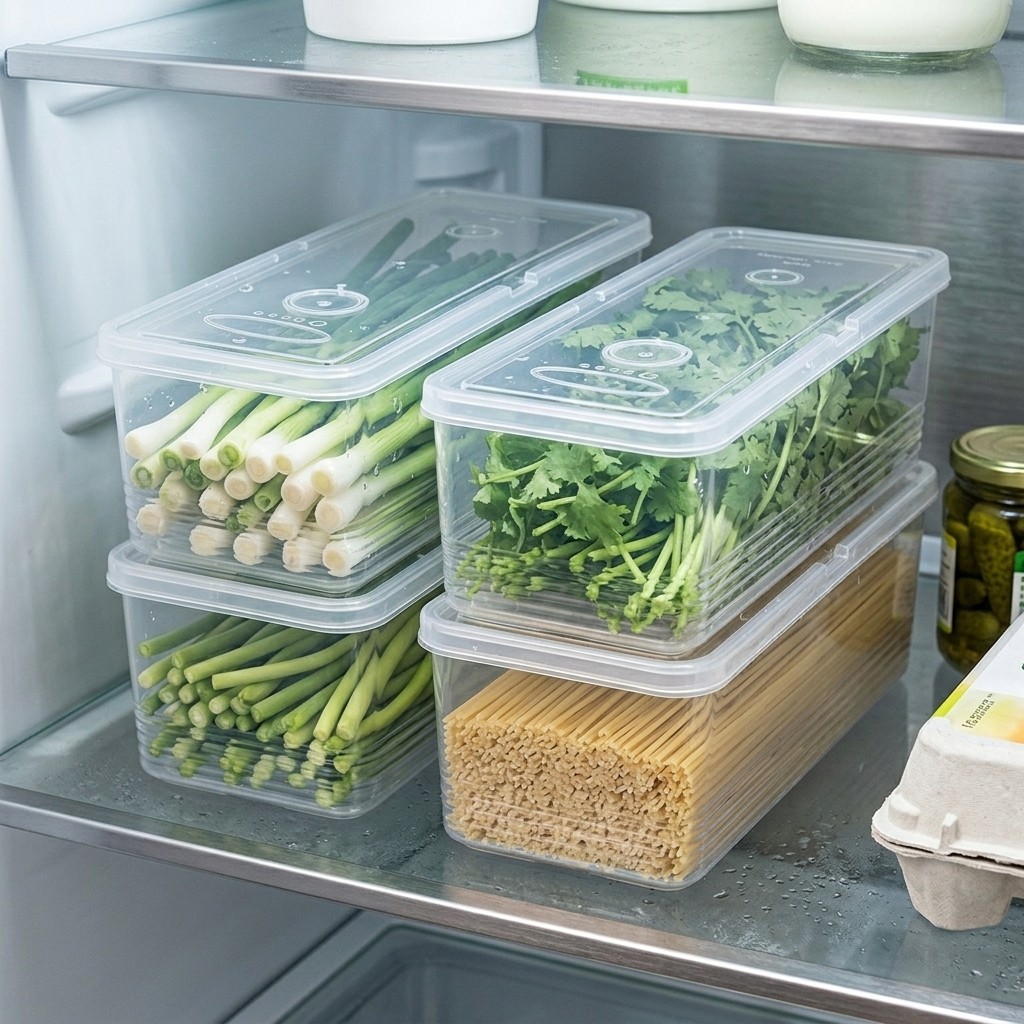 3pcs Stackable Food Storage Containers – Plastic Trays with Lids -NEW