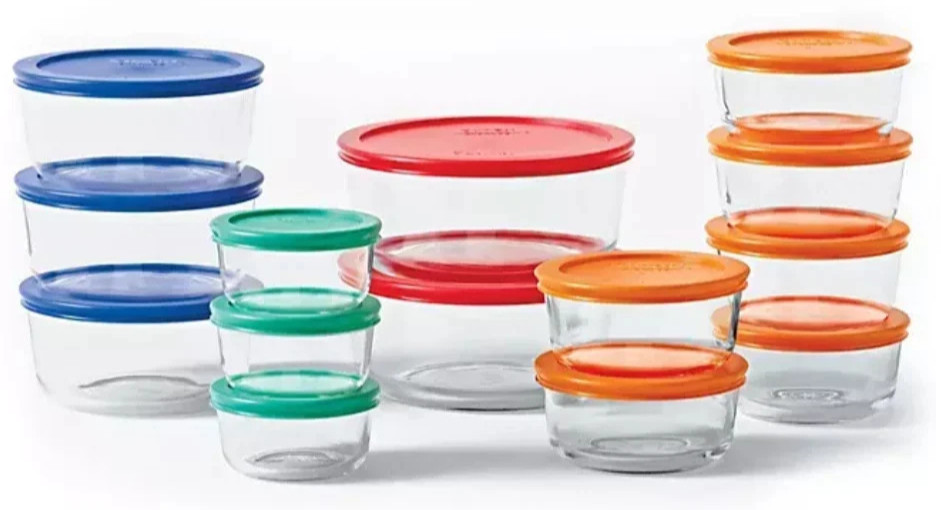 28 Pcs Pyrex Simply Store durable BPA-Free Airtight Lids Glass Food Storage Set