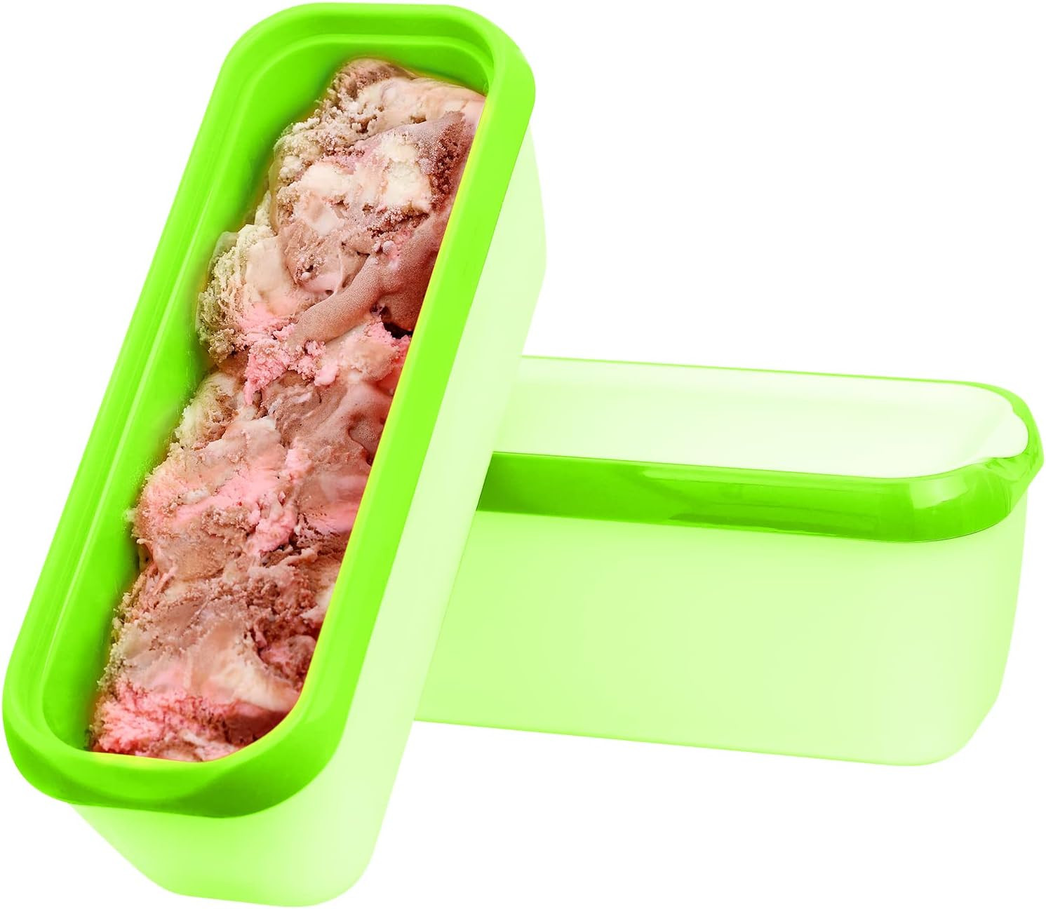 Ice Cream Containers – Pack of 2 Ice Cream Plastic Containers with Lids, 1.5 Qua