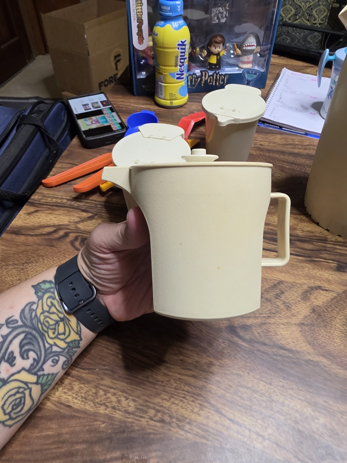 Vintage Tupperware lot Includes pitcher, spice stack, storage containers