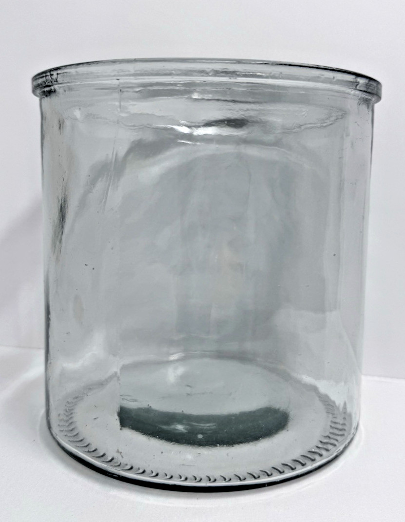CLEAR GLASS JAR CONTAINER USE FOR UTENSILS STORAGE LAUNDRY PODS ETC 5.5″ X 6″