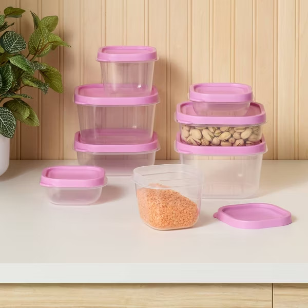 Pink (set of 8) Plastic Food Storage Container Set – Room Essentials™