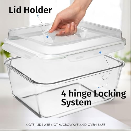 6500 ML / 220 oz / 28 Cup LARGE Glass Food Storage Container with 6500 ml