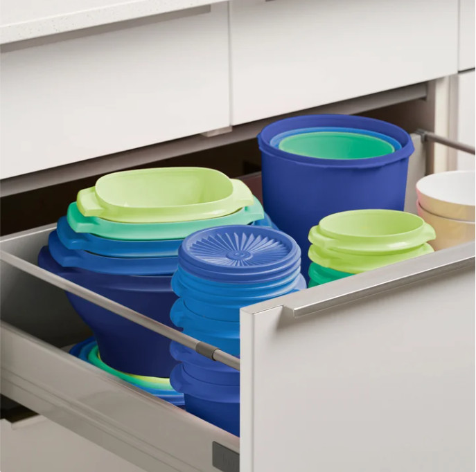 Tupperware Heritage Collection Food Storage Containers, Set of 32 Blue