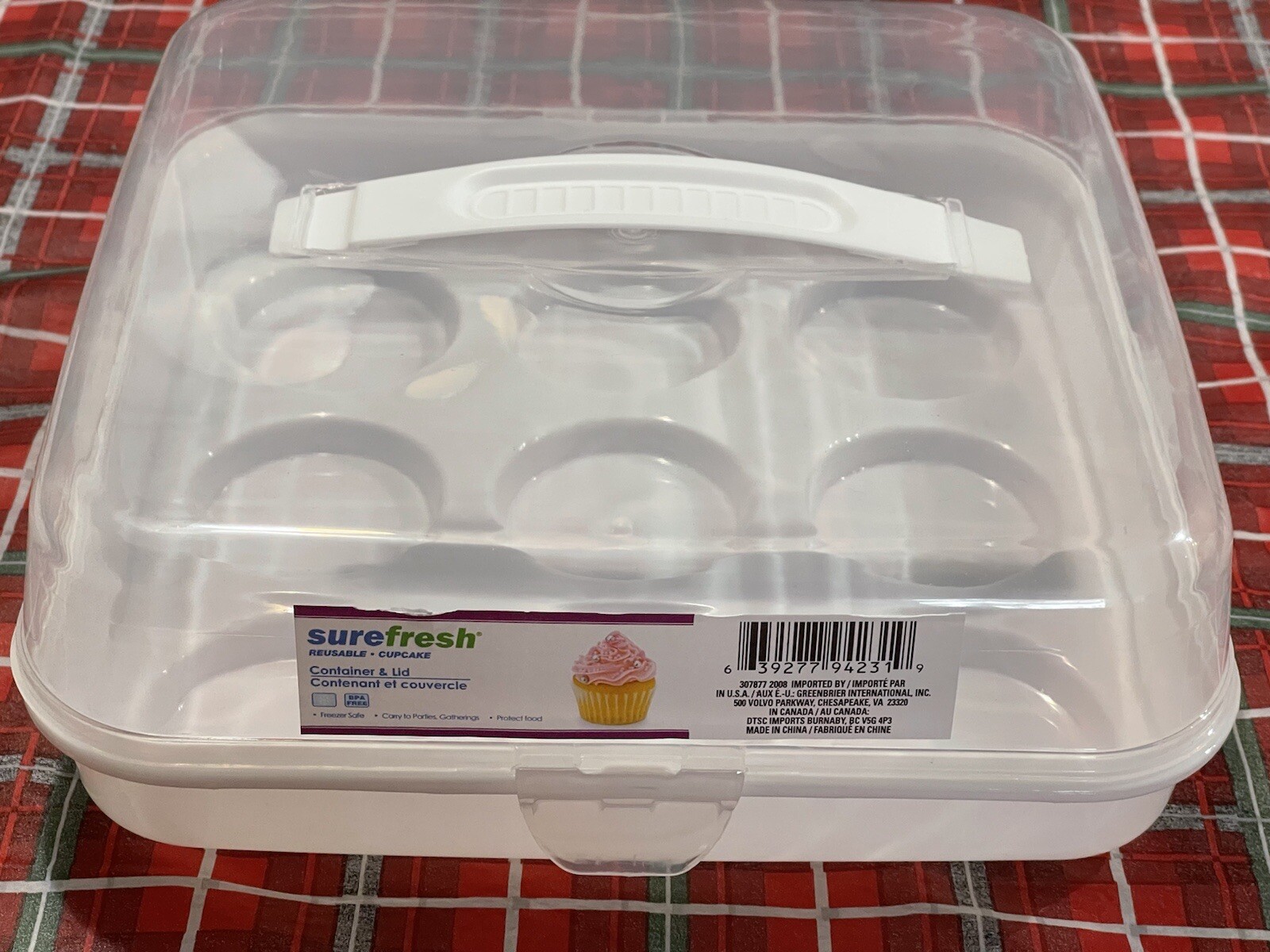 Sure fresh cup cake container storage 10.5 x 10.5 x 3.5 In