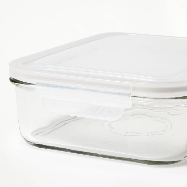 8 Cup Glass Food Storage Container Clear Glass Container with Lid, Dishwasher