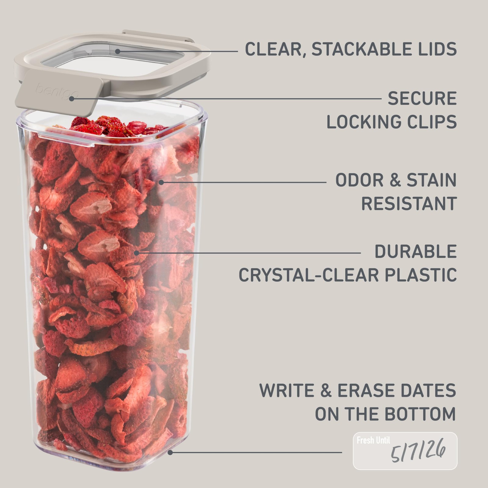 Pantry – 10-Piece Airtight Food Storage Containers, Clear, Stackable Kitchen …