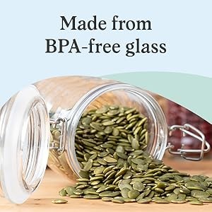 Set of 3 Glass Mason Jar with Airtight Lid 50 Ounces | Glass Storage Container