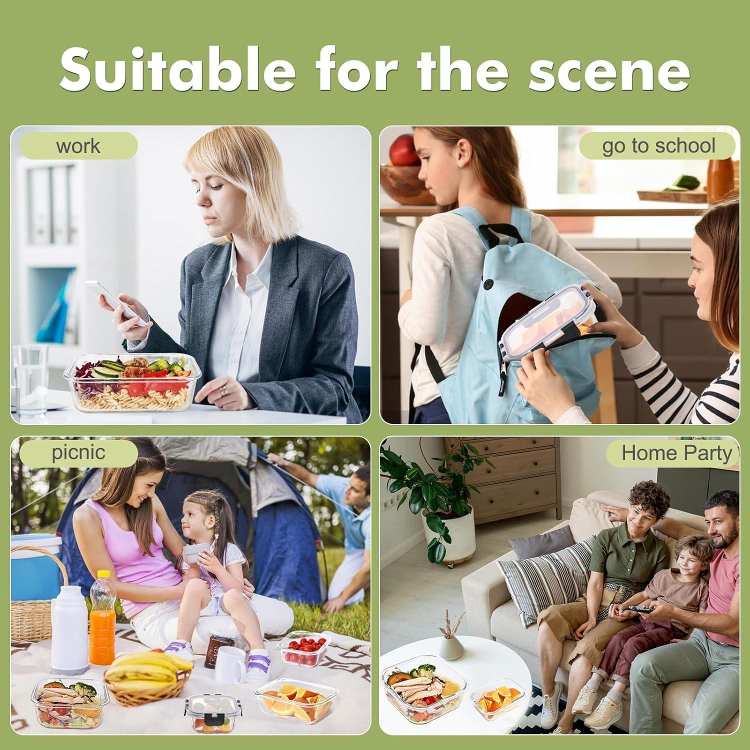 8 Recipientes De Vidrio Con Tapa Para Comida Cocina Envases Topper Contenedores