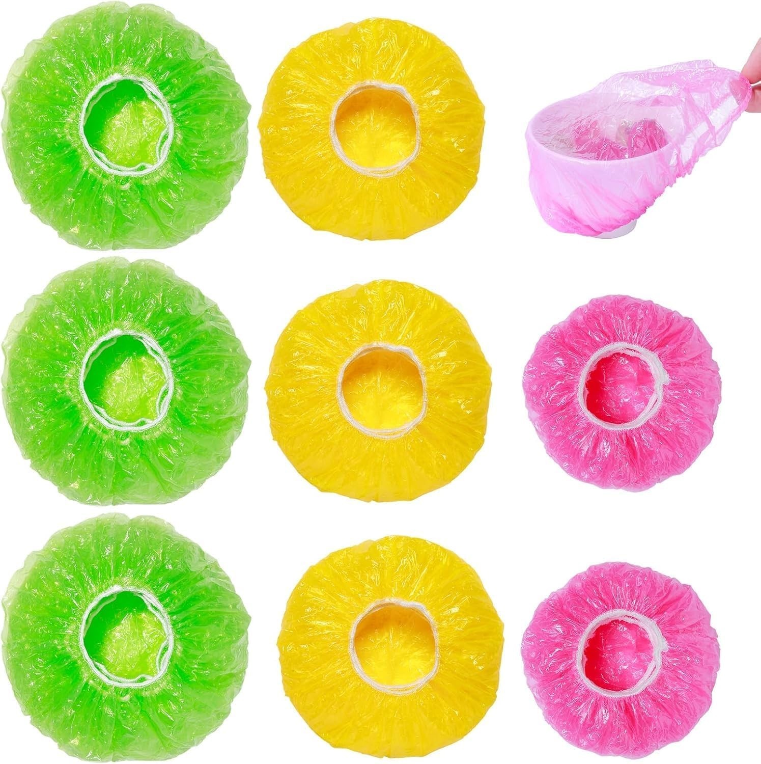 Reusable Bowl Covers Set of 60 Plastic Elastic Food Wraps for Outdoor Picnics